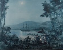 After Montague Dawson, (1895-1973), a print entitled 'Pieces of Eight', signed and dated 1971, 66