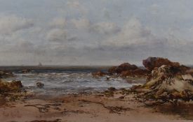Albert Politt, (1856-1926), a watercolour, coastal view, signed and dated, 1901, 35 x 58cm,