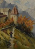 Brenda Juhasz, (20th century), an oil painting on board, Bavarian landscape, signed, 47 x 35cm,