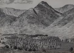 Alfred Wainwright (British 1901-1991) pen and ink sketch, entitled 'Mam Sodhail' signed and entitled