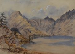 Admiral Richard Aldworth Oliver, (1811-1889), a watercolour, Lakeland landscape, unsigned, 26 x
