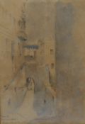 Sir James Peile, (1833-1906), a watercolour, Naples street, attributed verso and dated 1892, 24 x