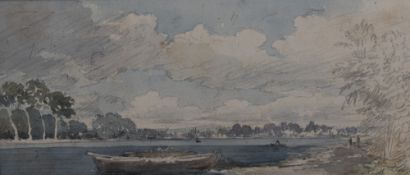 Attributed to William Taunton (British 1834-1907) pencil and watercolour sketch, rural mill,