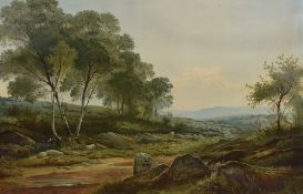 A pair of large Victorian coloured Lakeland scene prints, each within gilt slip and moulded frame