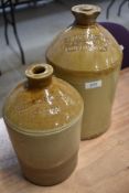 Two stoneware flagons, Ulverston and Kendal Interest