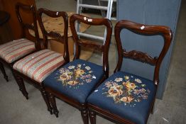 A set of four William IV railback dining chairs