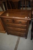 A nice quality oak reproduction chest of two over three drawers in the Georgian style, width approx.