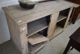 A Victorian rustic side cabinet, width approx. 142cm