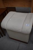 A cream leather footstool, Stressless