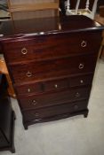 A selection of Stag or similar bedroom furniture comprising two over three over two tall chest,