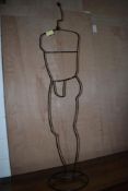 A vintage style wire framed coat and hat stand