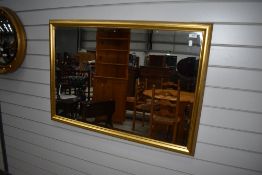A modern gilt frame wall mirror, approx. 99 x 68cm