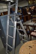 A set of aluminium step ladders