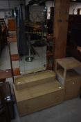 A vintage lime effect childs dressing table and bedside cabinet