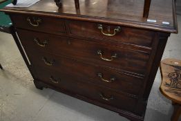 A 19th Century mahogany chest of two over three drawers, Georgian design , width approx. 105cm