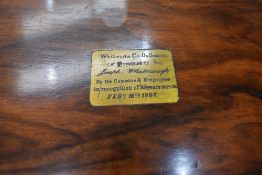 A 19th Century walnut lap desk with brass presentation plaque for Co Op society 1897