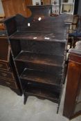An early 20th Century oak bookshelf, width approx. 54cm