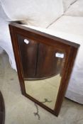 A Victorian mahogany wall mirror , possibly been a door panel , approx. 68 x 38cm