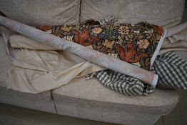 Three part rolls of upholstery fabric including including William Morris style 'compton' by