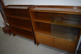 A vintage sapele bookshelf and similar bookcase or top