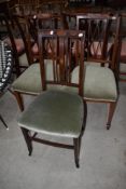 Three Edwardian inlaid chairs