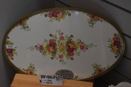 A Royal Albert Old Country Roses mirror, Tray and placemat.