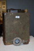 A vintage 'BP Motor Spirit' fuel can and a RAC membership badge, number F140603.