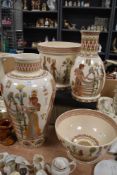 A collection of Egyptian style ceramics