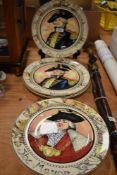 Five Royal Doulton series ware plates, including The Admiral and The Squire.