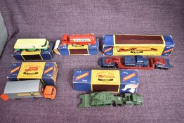 Five Lesney Matchbox Major Pack diecasts, No 1 BP Petrol Tanker in original box, No 2 York