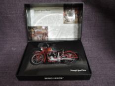 A Paul's Model Art Minichamps 1:12 scale Classic Bike Series diecast, No 59 Triumph Speed Twin, in
