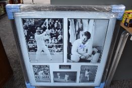A framed montage, Sir Ian Botham, five various photographs with one having pen signature