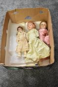 A early 20th century Armand Marseille bisque headed doll having sleep eyes, open mouth with four