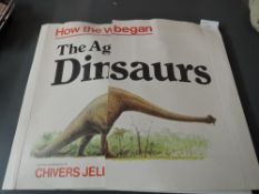 A 1977 Chivers Jelly Freepost Collectors Pack, How The World Began The Age of Dinosaurs containing