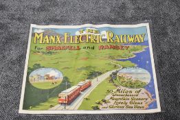 A Manx Electric Railway for Snaefell and Ramsey Poster, printed by Richard Johnson & Sons Limited,