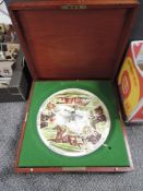 A 1920's FH Ayres London Sandown Horse Racing Roulette Board in mahogany case with makers label to