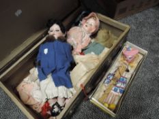 A early 20th century Armand Marseille bisque headed Doll having sleep eyes, open mouth with two