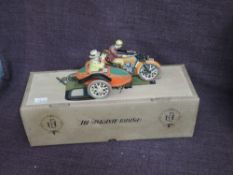 Two Paya reproduction tin plate and clockwork models, limited edition Limousine Car with Driver,