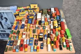 A collection of playworn diecasts including Corgi, Dinky, Matchbox etc along with a empty original