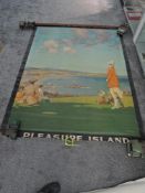 A large original portrait Isle of Man Advertising Poster after P.Chisolm, Pleasure Island, having