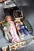 A collection of Actionmen including 1964 Pallitoy Doll and Accessories, along with three further