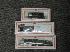 Three Model Power HO scale American Santa Fe Locomotives, 0-4-0 23, 0-4-0 with tender 6634 and 0-4-0
