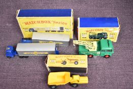 Three Lesney Matchbox Series diecasts, Major Pack M-9 Inter-State Double Freighter, Major Pack M-