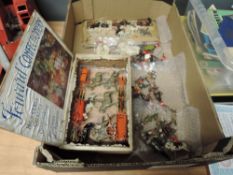 A box of early Lead Figures and Animals including Flats