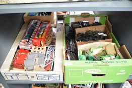 Two boxes of 00 gauge including Hornby R069 Power Car and Lima 205104 King Charles II Loco & Tender,