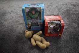 A Think Way Toy Story Buzz Lighyear figure in original box with inner packaging, Wallace & Gromit