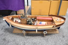 A Live Steam Model, Borkum Emden 1901 having twin cylinder engine and vertical boiler similar to a