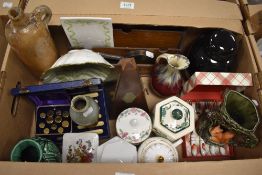 Five decorative lidded jars including Mintons 'Haddon Hall', and Mason's 'Chartreuse', a boxed set