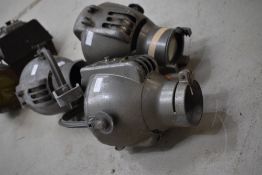 Three vintage Strand stage lights (sold as decorative, with wire trimmed, would need rewire and test