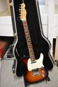 A USA Fender Telecaster electric guitar, circa 1997/1998, serial number N7325143, with Fender hard